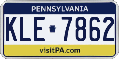 PA license plate KLE7862