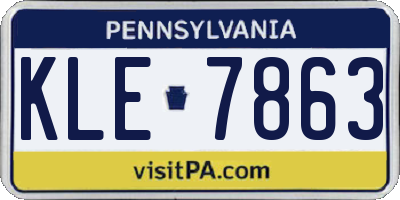 PA license plate KLE7863