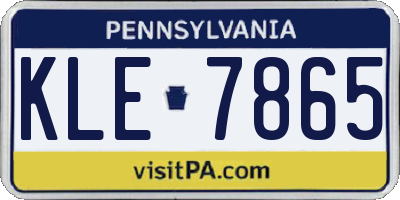 PA license plate KLE7865