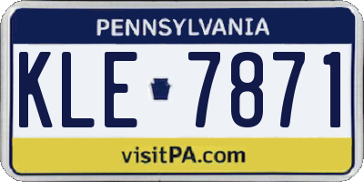 PA license plate KLE7871