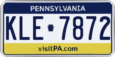 PA license plate KLE7872