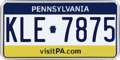 PA license plate KLE7875