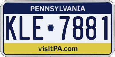 PA license plate KLE7881