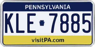 PA license plate KLE7885