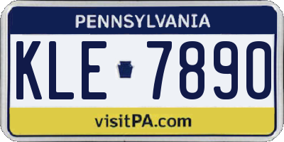 PA license plate KLE7890