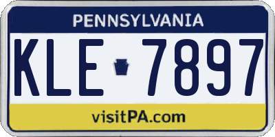 PA license plate KLE7897