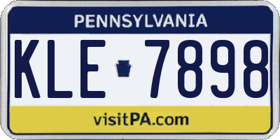 PA license plate KLE7898