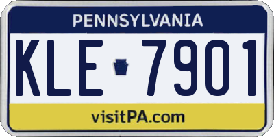 PA license plate KLE7901