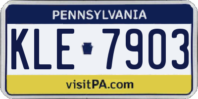PA license plate KLE7903