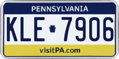 PA license plate KLE7906