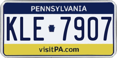 PA license plate KLE7907