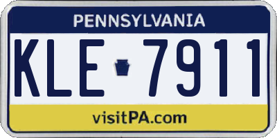 PA license plate KLE7911