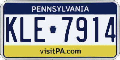 PA license plate KLE7914