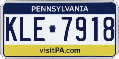 PA license plate KLE7918