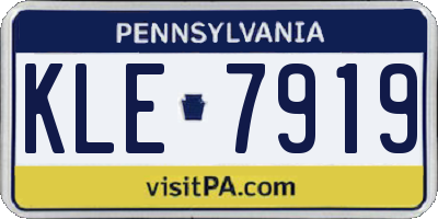 PA license plate KLE7919