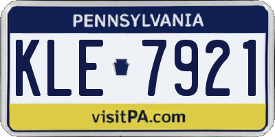 PA license plate KLE7921
