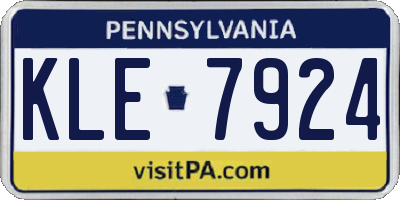 PA license plate KLE7924