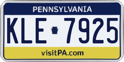 PA license plate KLE7925