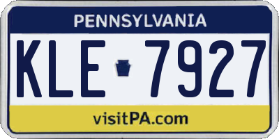 PA license plate KLE7927