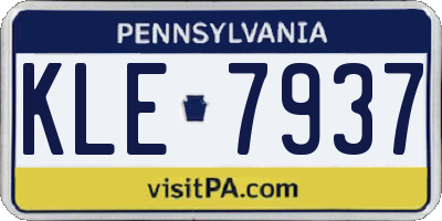 PA license plate KLE7937