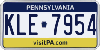 PA license plate KLE7954