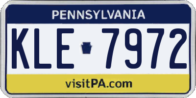 PA license plate KLE7972