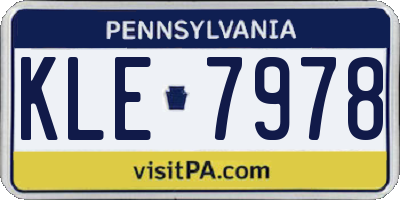 PA license plate KLE7978