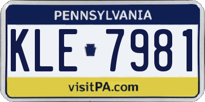 PA license plate KLE7981