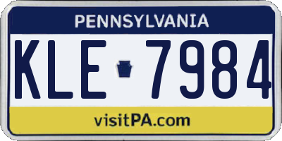 PA license plate KLE7984