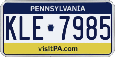 PA license plate KLE7985