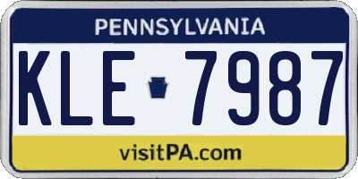 PA license plate KLE7987