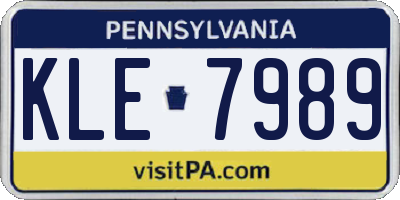 PA license plate KLE7989