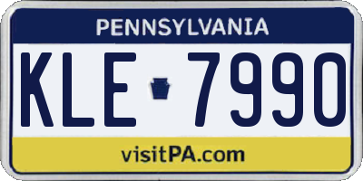 PA license plate KLE7990