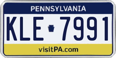 PA license plate KLE7991