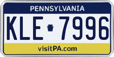 PA license plate KLE7996