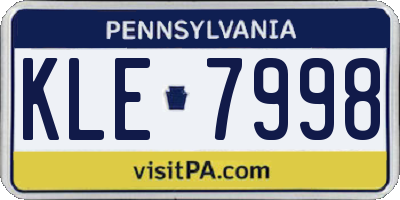 PA license plate KLE7998