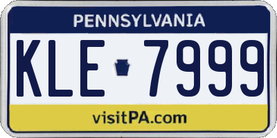 PA license plate KLE7999