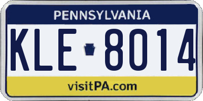 PA license plate KLE8014