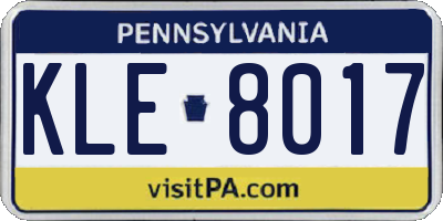 PA license plate KLE8017