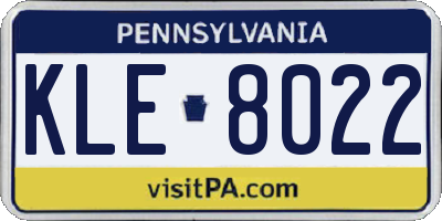 PA license plate KLE8022