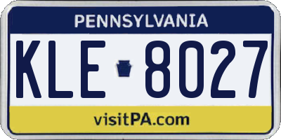 PA license plate KLE8027