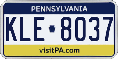 PA license plate KLE8037