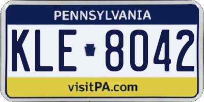 PA license plate KLE8042