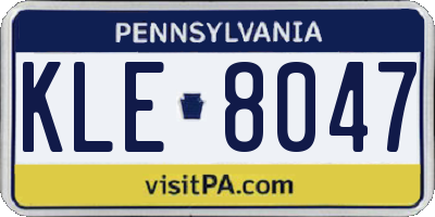 PA license plate KLE8047