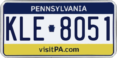 PA license plate KLE8051