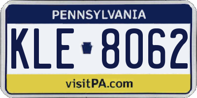 PA license plate KLE8062