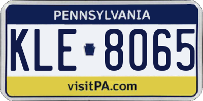 PA license plate KLE8065