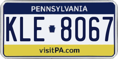 PA license plate KLE8067