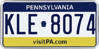 PA license plate KLE8074