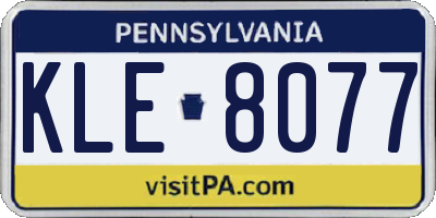 PA license plate KLE8077